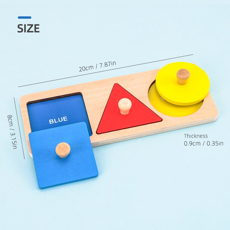 Montessori Puzzle Shape Matching Panel Toddler Hand Scratching Board Toy Wooden Montessori Early Education Educational Enlightenment - Image 2